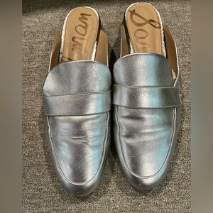 Sam Edelman Silver Mule Slides